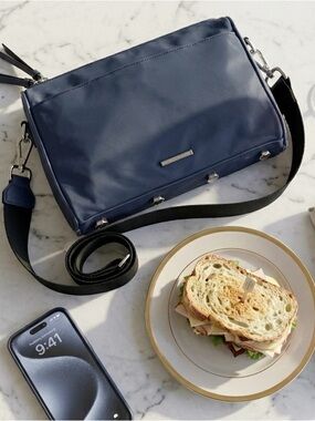 Rebecca Minkoff Navy Crossbody with Black Adjustable Strap